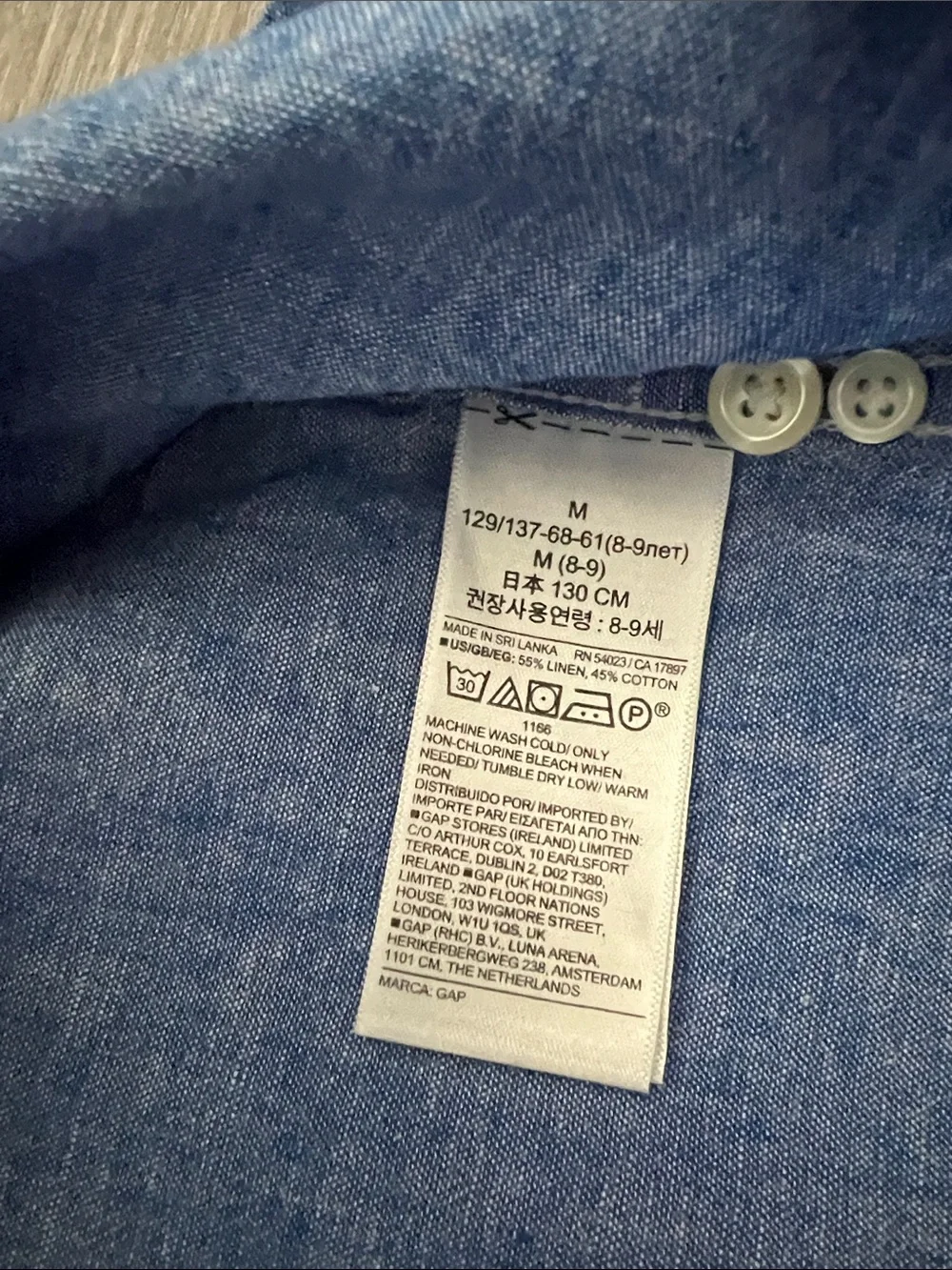 GAP Kids Short-Sleeve Button-Down Shirt in Chambray Blue